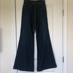 High Waisted Wide Leg Pant Deep Blue